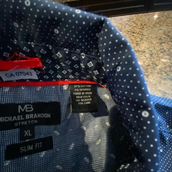 Michael Brandon Men's Blue Polka Dot Shirt Size XL - Picture 5 of 6